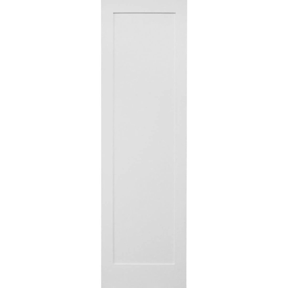 32 in x 96 in White Shaker 1-Panel Solid Core Primed MDF Interior Door Slab